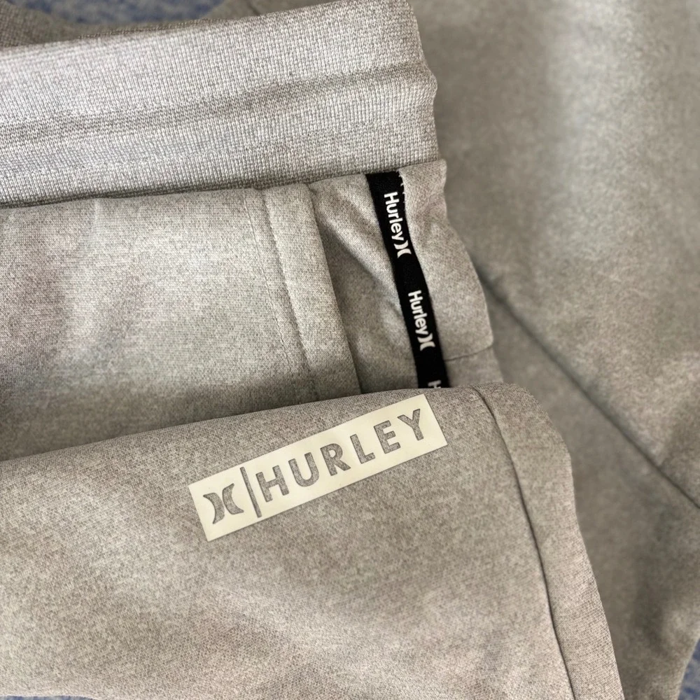 Hurley Mens Heather Grey Jogger Sweatpants Fleece Lined HFA24VMB-15811 Medium